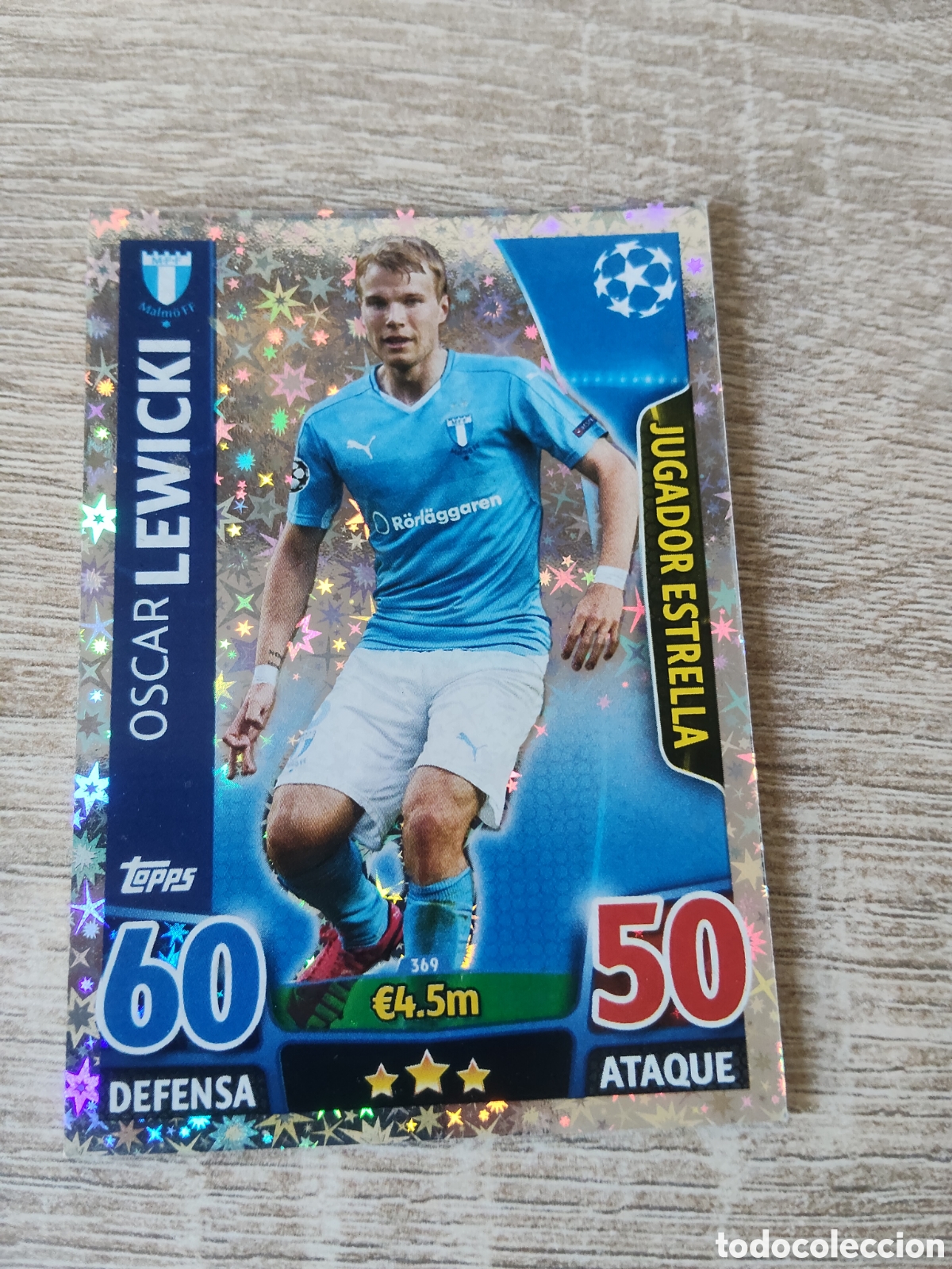 Cartes &agrave; collectionner de Football: Topps match attax champions league 2015 2016 15 16 369 &Oacute;scar Lewicki Malmoe