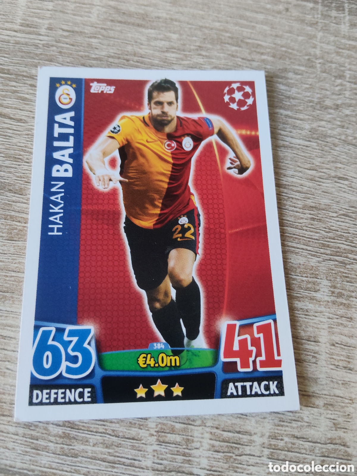 Cromos de f&uacute;tbol: Topps match attax champions league 2015 2016 15 16 384 Hakan Balta Galatasaray