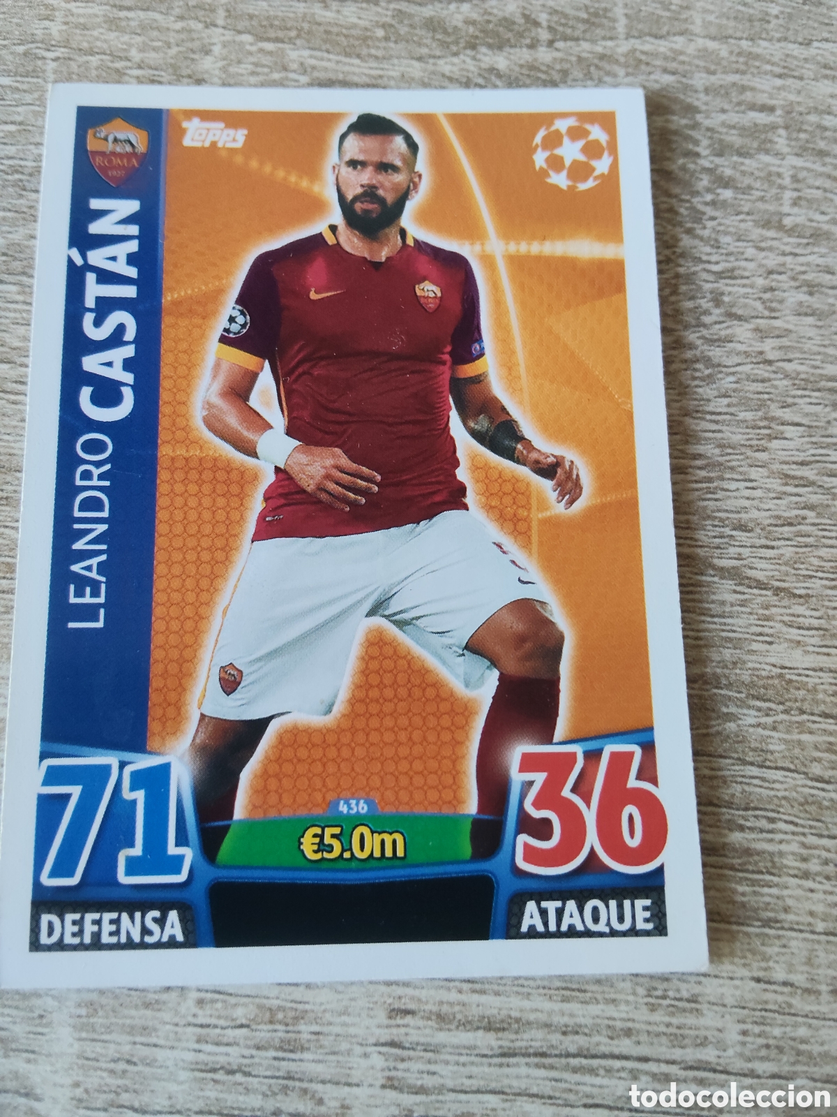 Cromos de Futebol: Topps match attax champions league 2015 2016 15 16 436 Leandro Castan Roma