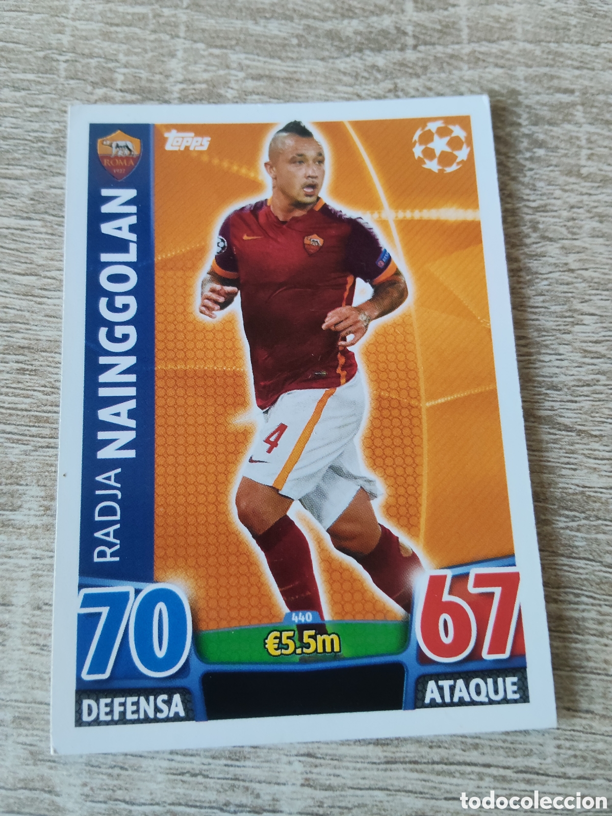 Cromos de Futebol: Topps match attax champions league 2015 2016 15 16 440 Radja Nainggolan Roma