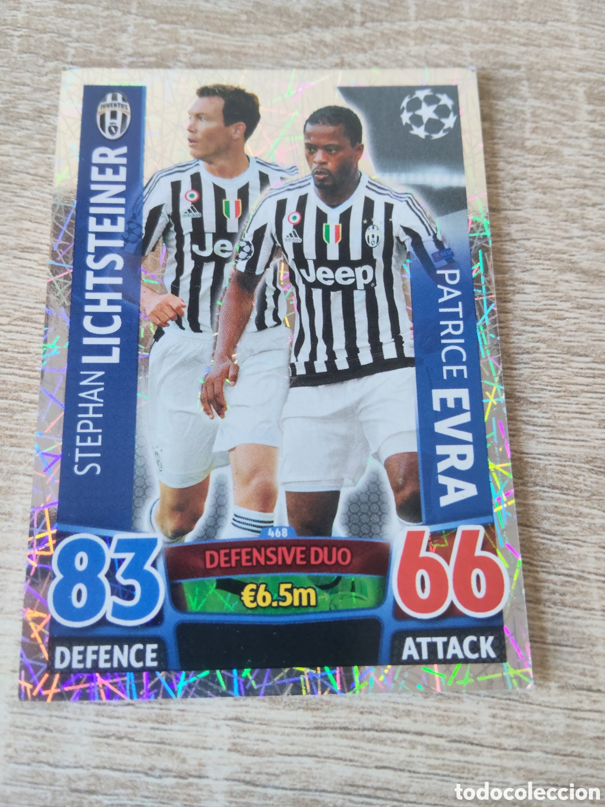 Cromos de f&uacute;tbol: Topps match attax champions league 2015 2016 15 16 468 Lichtsteiner/Evra Juventus