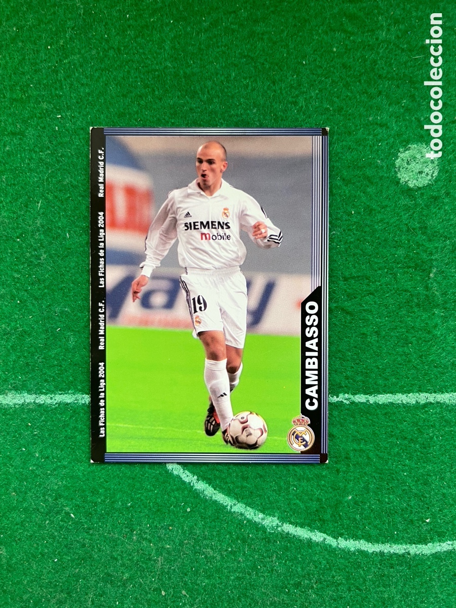 Fu&szlig;ball-Sticker: 11 CAMBIASSO REAL MADRID LAS FICHAS DE LA LIGA 2003 2004 MUNDICROMO
