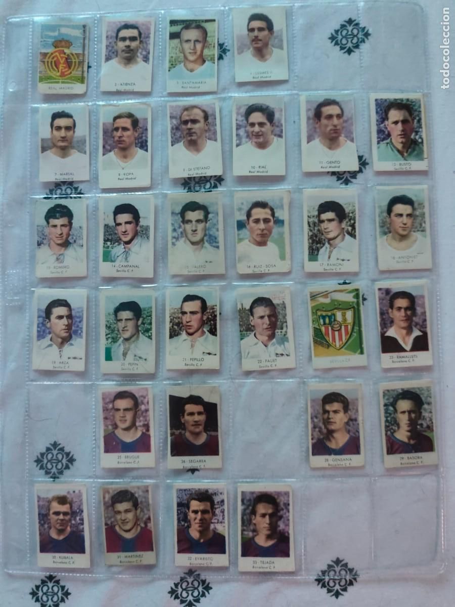 Fu&szlig;ball-Sticker: Lote 139 cromos Ruiz Romero 1957 1958 sin pegar con Di Stefano Kubala