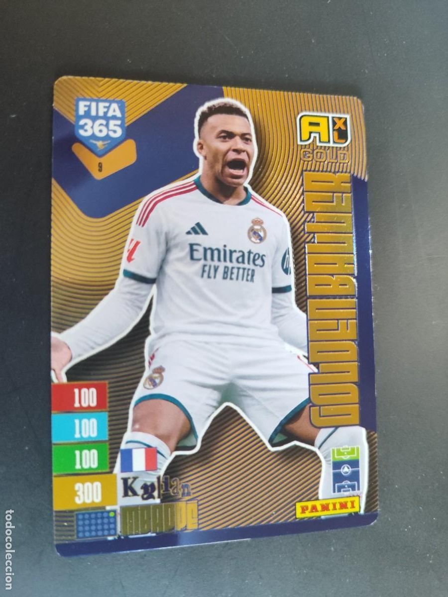 Cartes &agrave; collectionner de Football: ADRENALYN FIFA 365 2027 CARD GOLDEN BALLER MBAPPE REAL MADRID ( BALON DE ORO ) PANINI