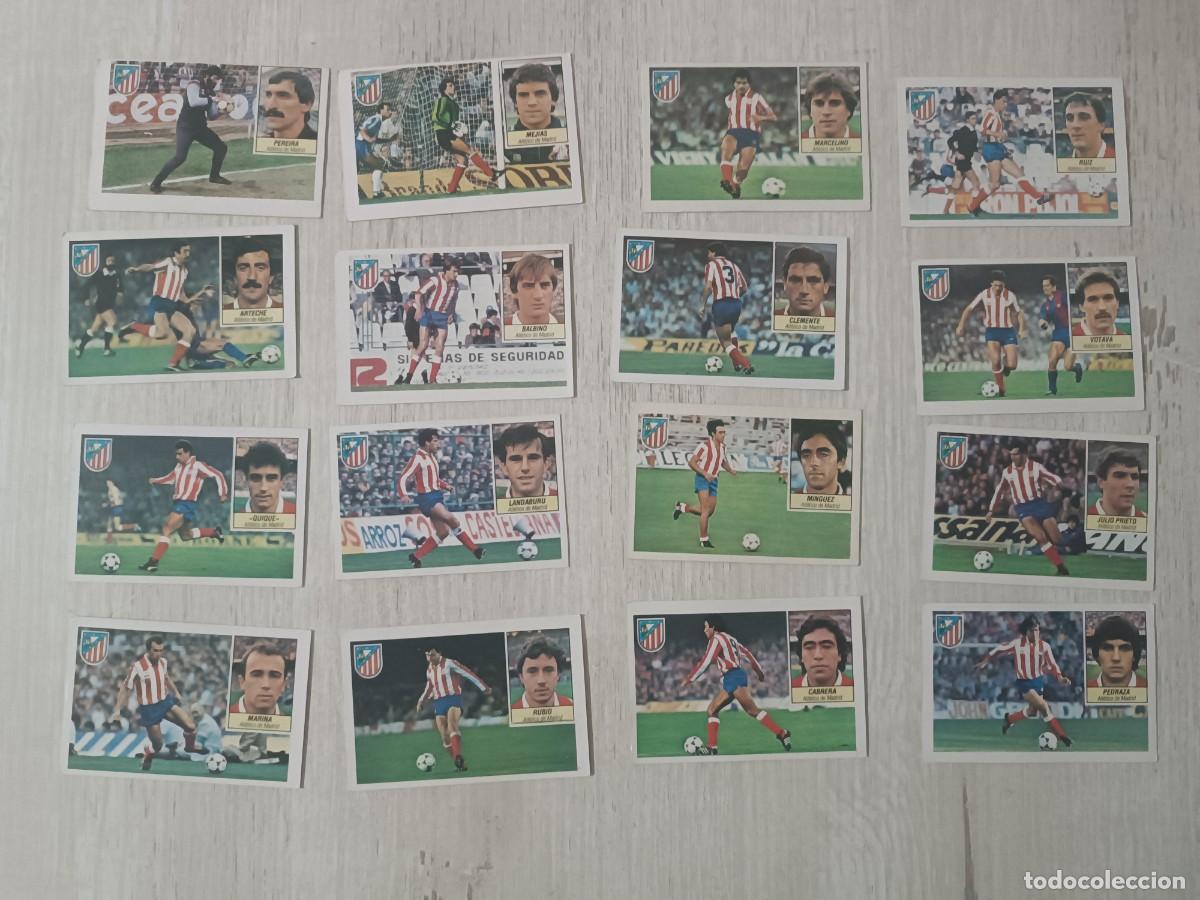 Figurine di Calcio: LOTE 16 CROMOS ATL&Eacute;TICO DE MADRID SIN PEGAR LIGA ESTE 84 85