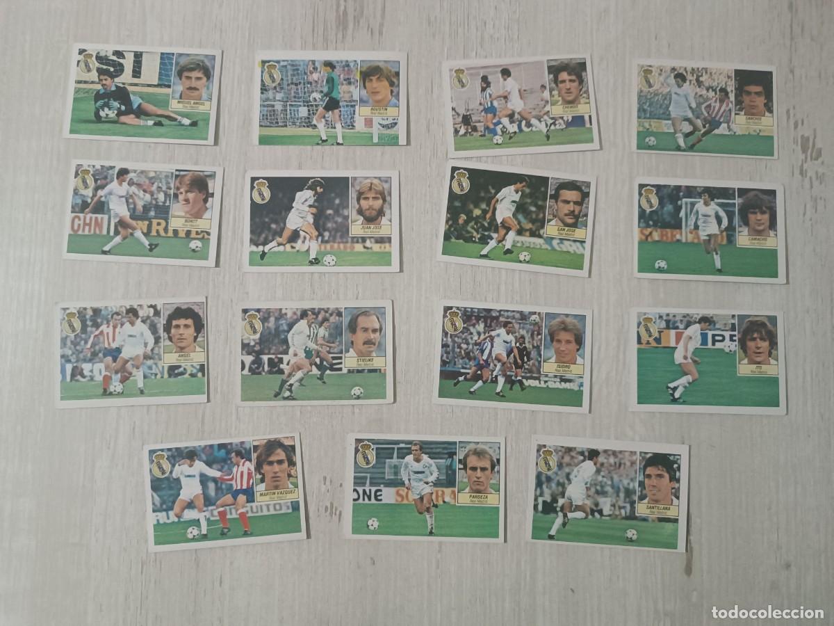 Figurine di Calcio: LOTE 15 CROMOS REAL MADRID SIN PEGAR LIGA ESTE 84 85
