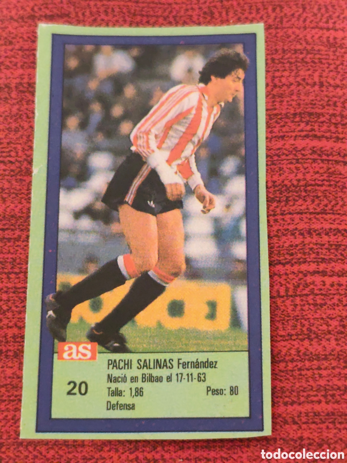 Cromos de Futebol: 20 PACHI SALINAS ATHLETIC BILBAO ASES DE LA LIGA 1989 1990 DIARIO AS