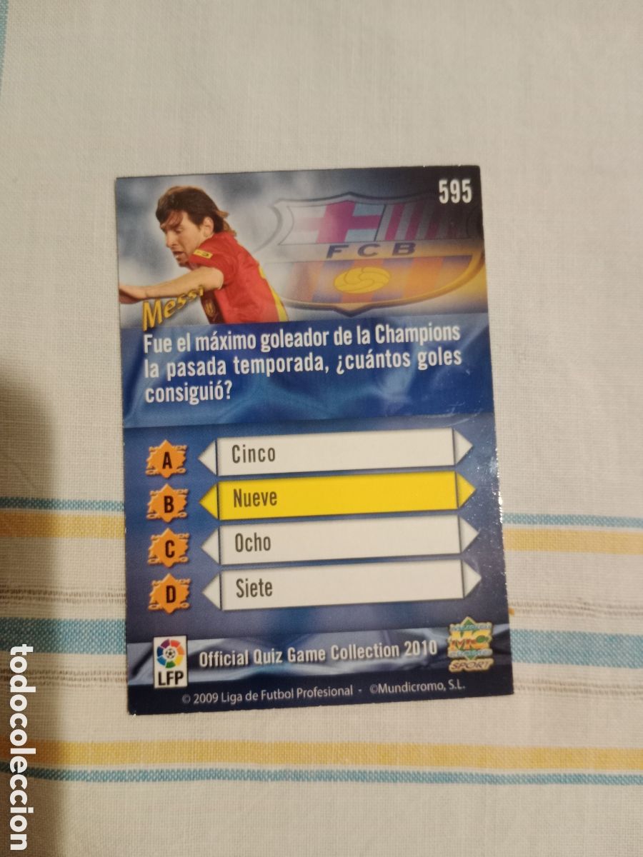 Cromos de f&uacute;tbol: CROMO MESSI 595, TOP 10 COLLECTION 2010 - Foto 2