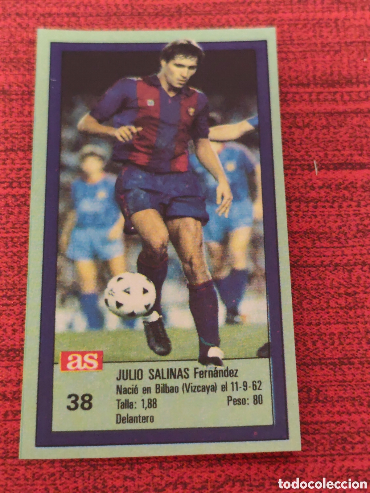 Fu&szlig;ball-Sticker: 38 JULIO SALINAS FC BARCELONA ASES DE LA LIGA 1989 1990 DIARIO AS