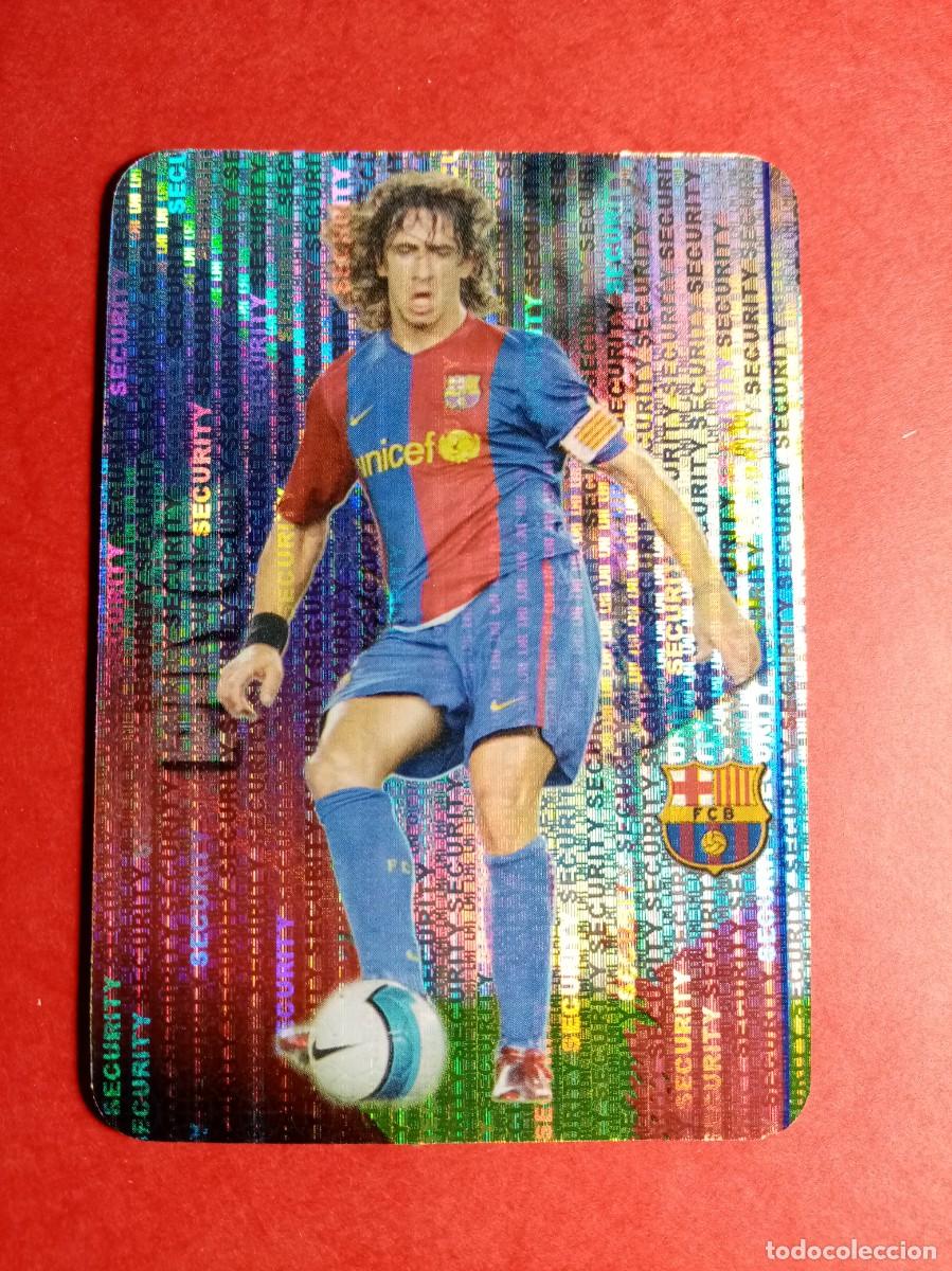 Football Stickers: N&ordm; 52 PUYOL, EL CAPITAN, SECURITY vertical de ABAJO a FC BARCELONA, FICHAS LIGA 2008 MUNDICROMO