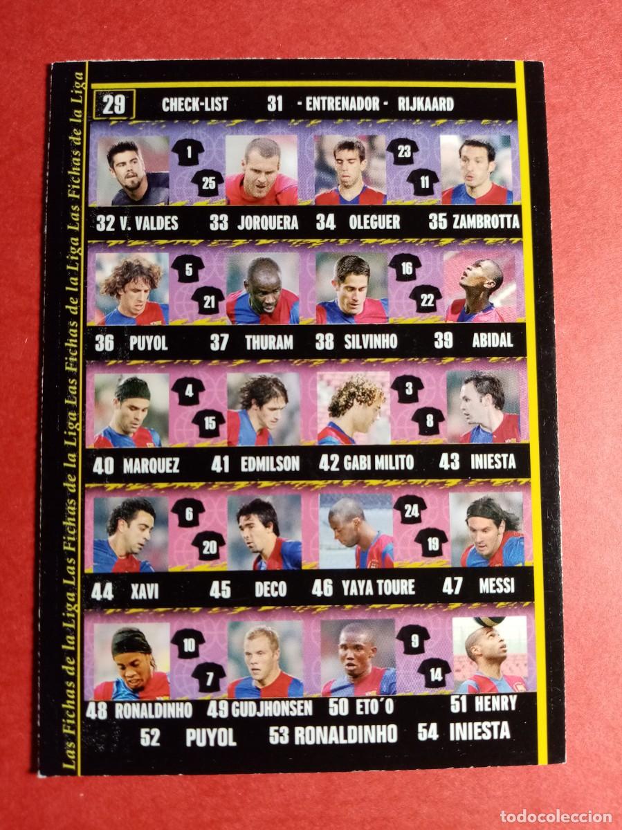 Football Stickers: N&ordm; 29 indice foto plantilla, FC BARCELONA, FICHAS LIGA 2008 MUNDICROMO