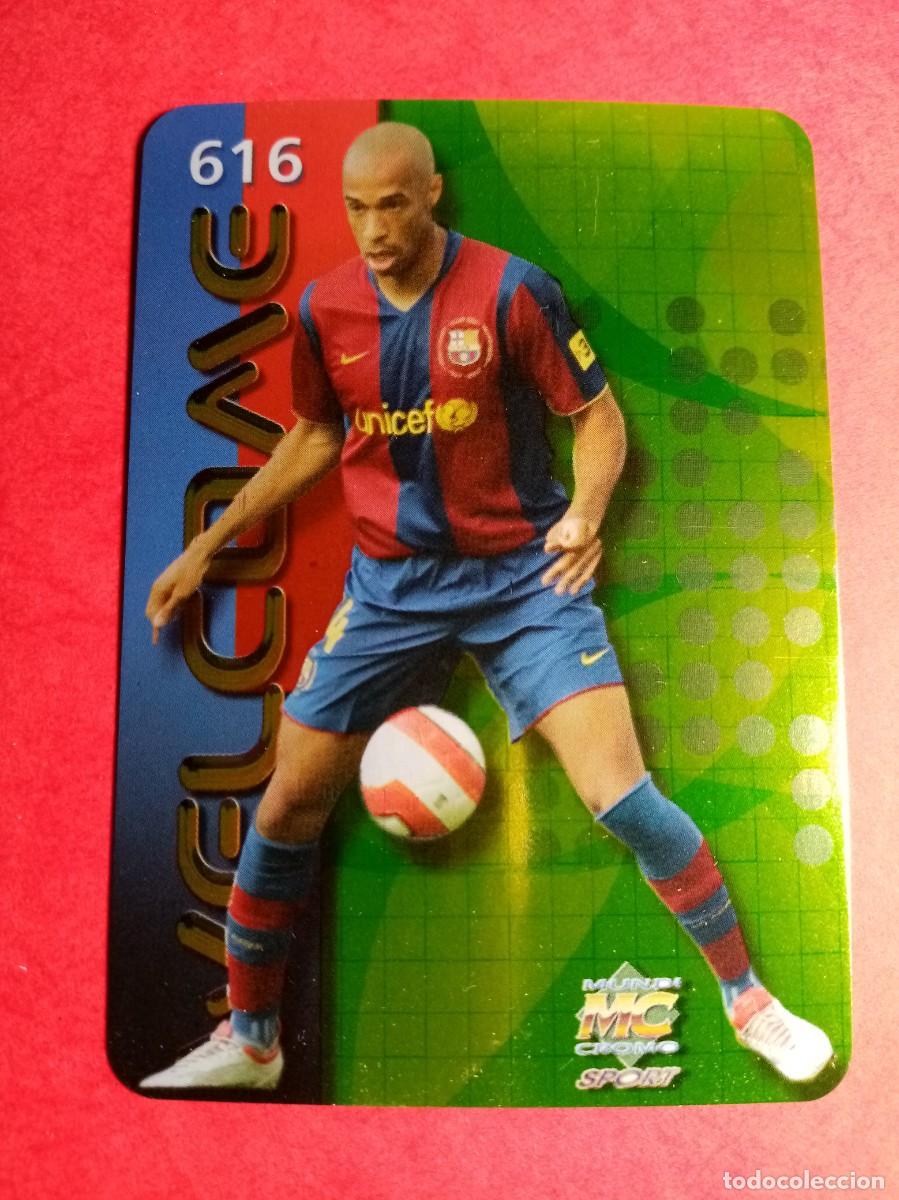 Football Stickers: N&ordm; 616 HENRY, BRILLANTE PUNTAS DEDONDAS, FC BARCELONA, WELCOME, FICHAS LIGA 2008, MUNDICROMO