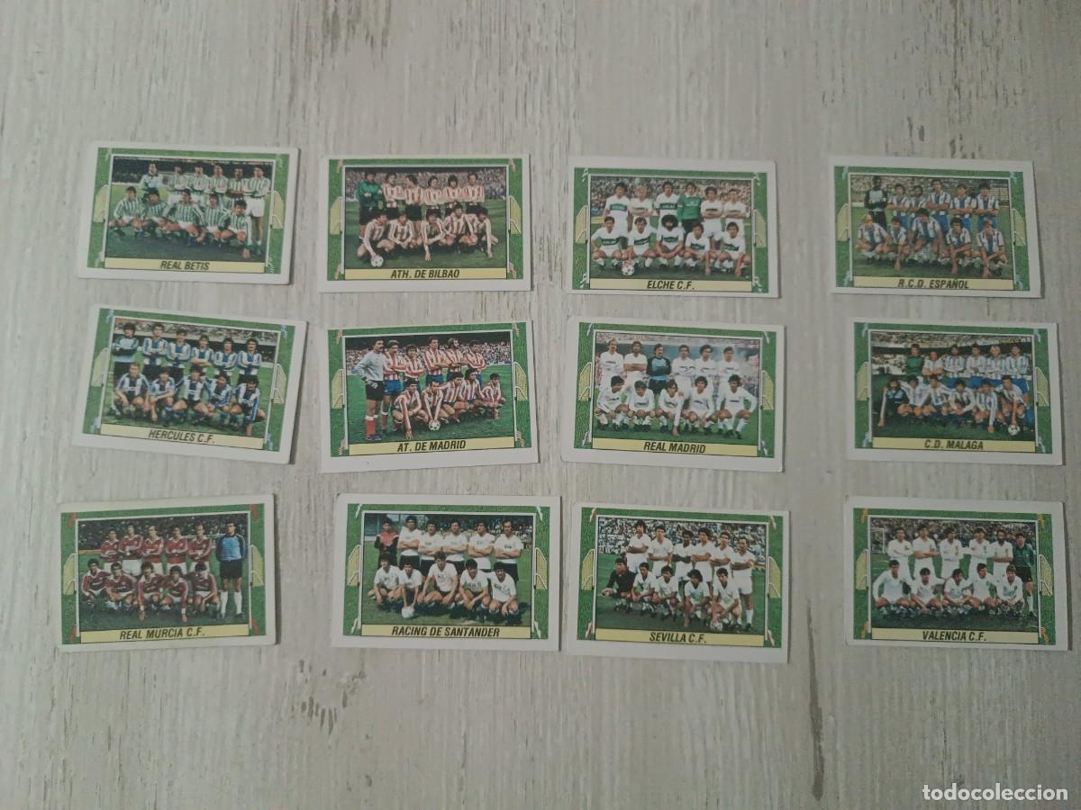 Fu&szlig;ball-Sticker: LOTE 12 CROMOS ALINEACIONES SIN PEGAR LIGA ESTE 84 85