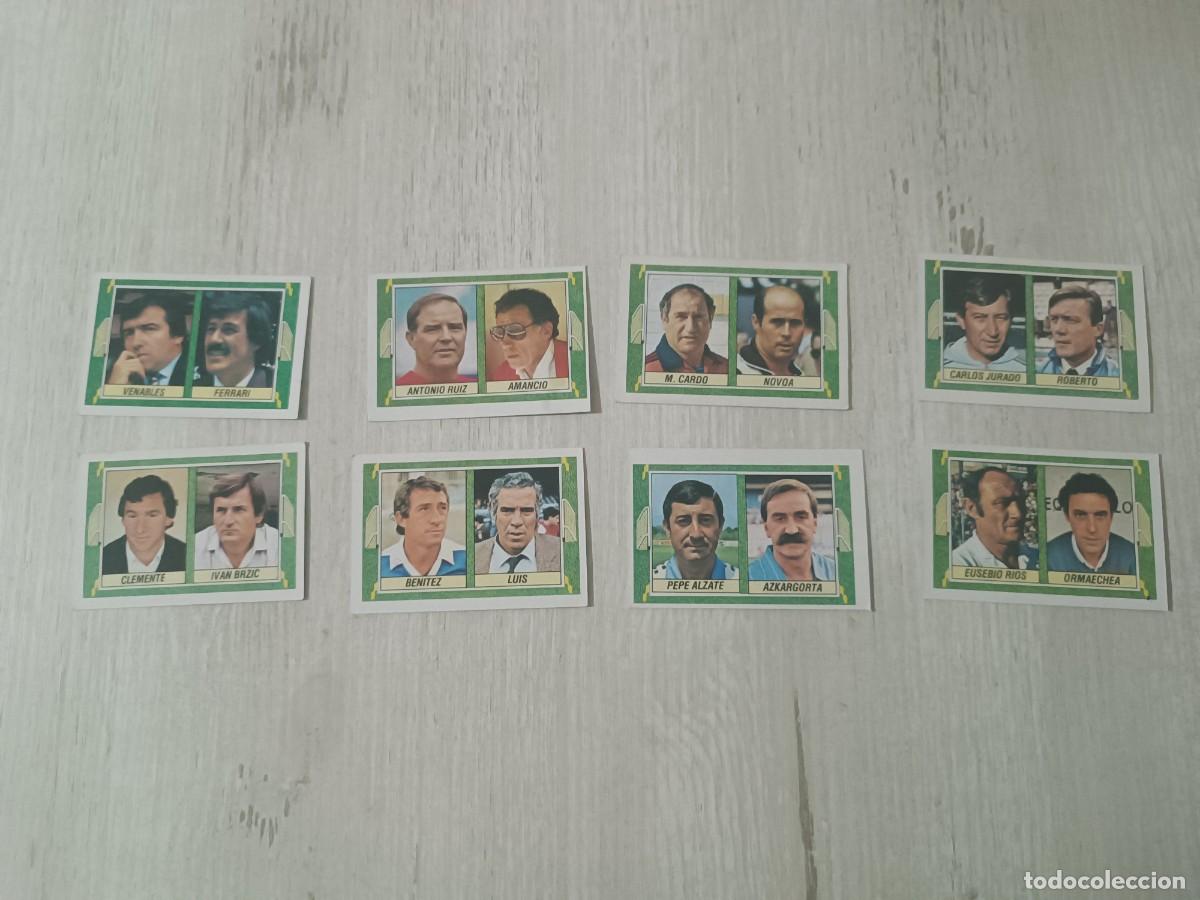 Fu&szlig;ball-Sticker: LOTE 8 CROMOS ENTRENADORES SIN PEGAR LIGA ESTE 84 85