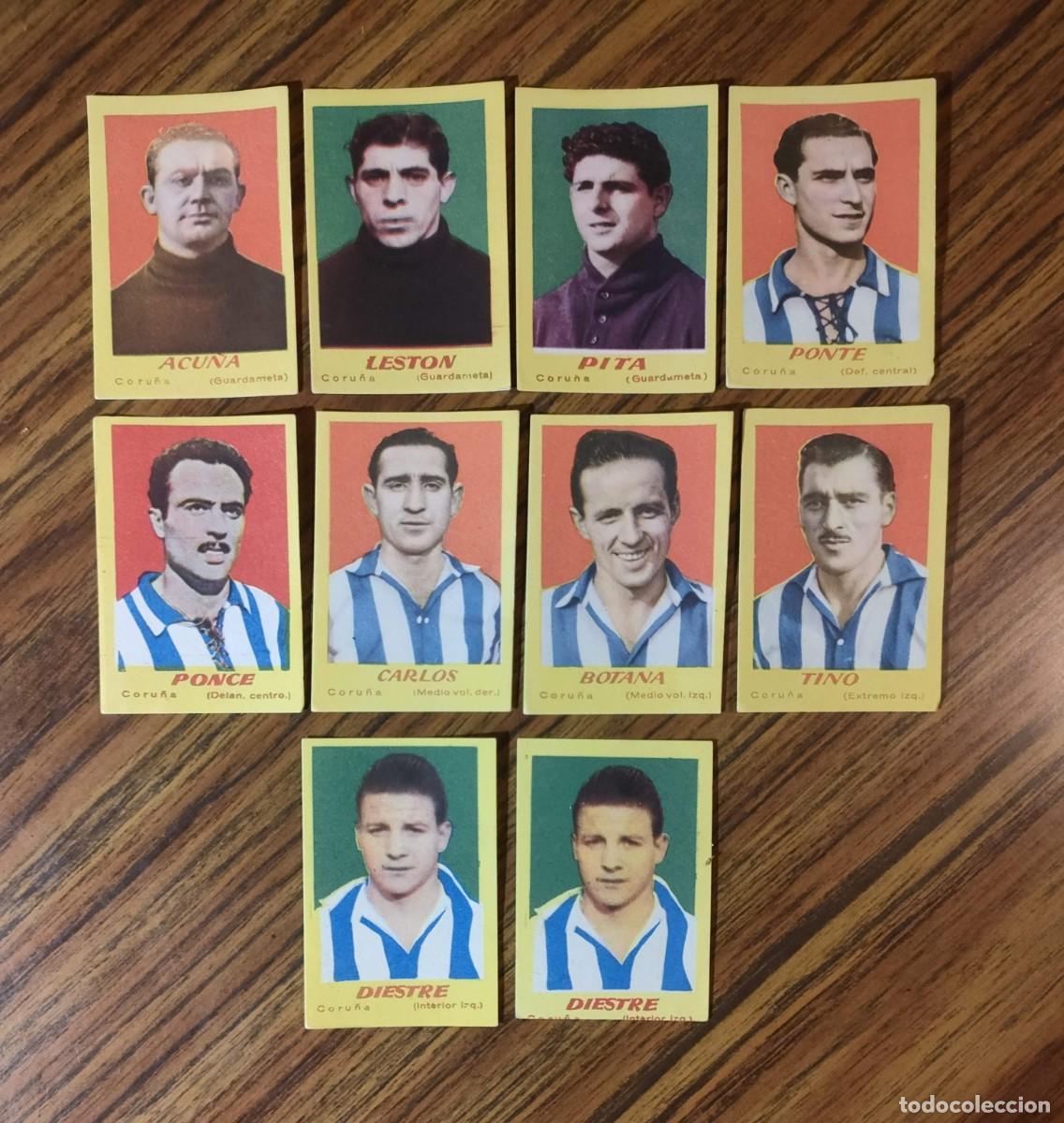 Fu&szlig;ball-Sticker: LOTE 10 CROMOS FUTBOL CAMPEONES 1951 - CORU&Ntilde;A