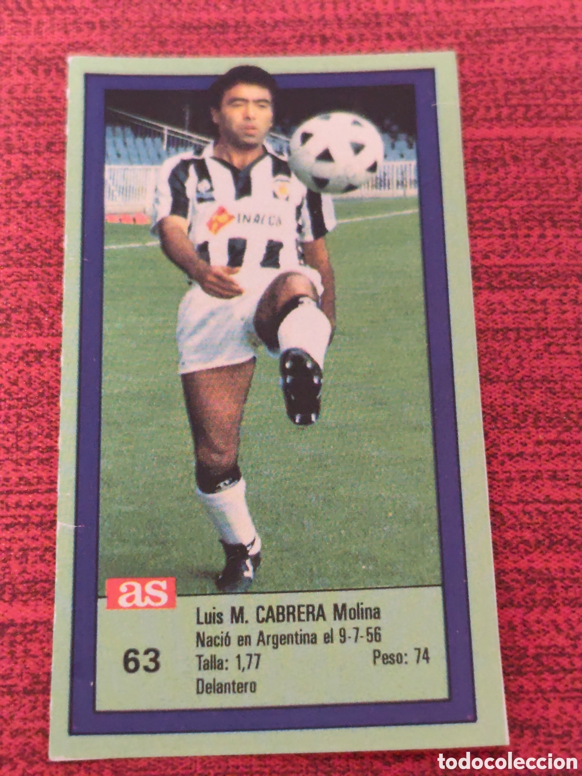 Cartes &agrave; collectionner de Football: 63 CABRERA CASTELL&Oacute;N ASES DE LA LIGA 1989 1990 DIARIO AS