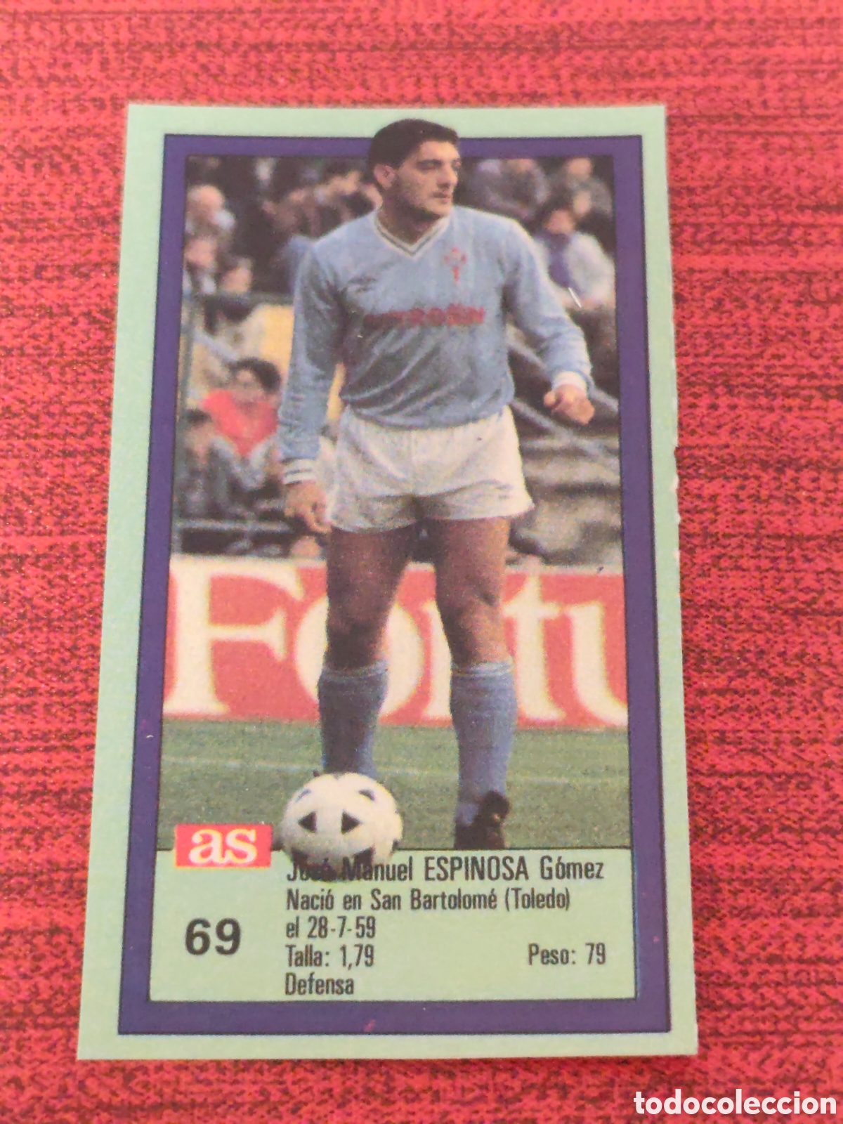 Fu&szlig;ball-Sticker: 69 ESPINOSA CELTA VIGO ASES DE LA LIGA 1989 1990 DIARIO AS