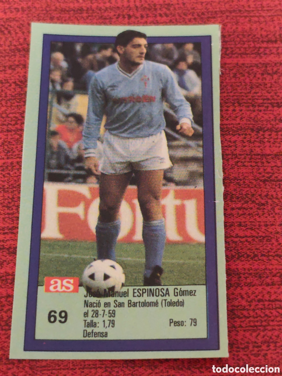 Fu&szlig;ball-Sticker: 69 ESPINOSA CELTA VIGO ASES DE LA LIGA 1989 1990 DIARIO AS