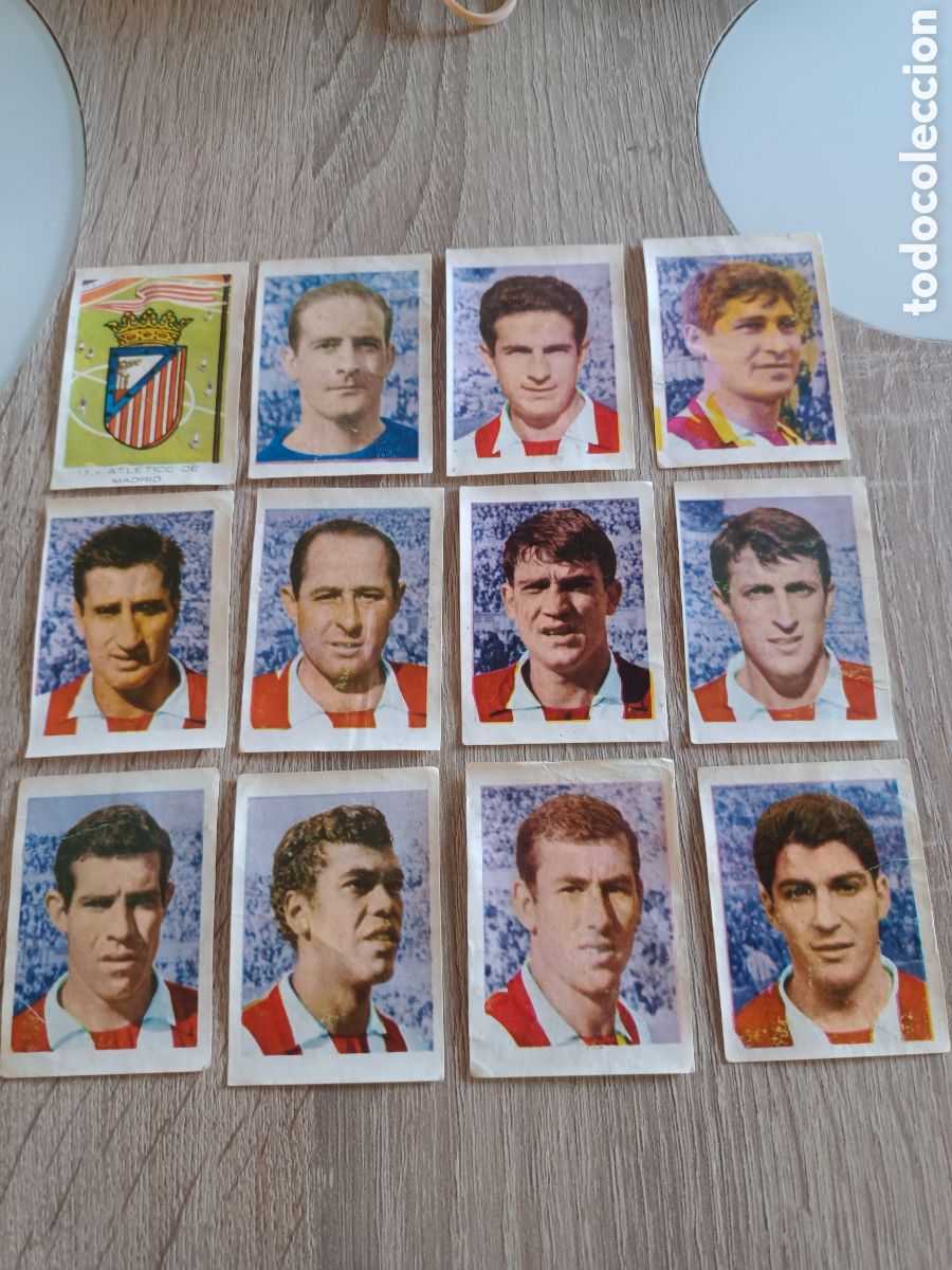 Cromos de f&uacute;tbol: RUIZ ROMERO 1966.12 CROMOS COMPLETO AT. MADRID.DESPEGADOS SIN APENAS FALTA .VER TRASERA