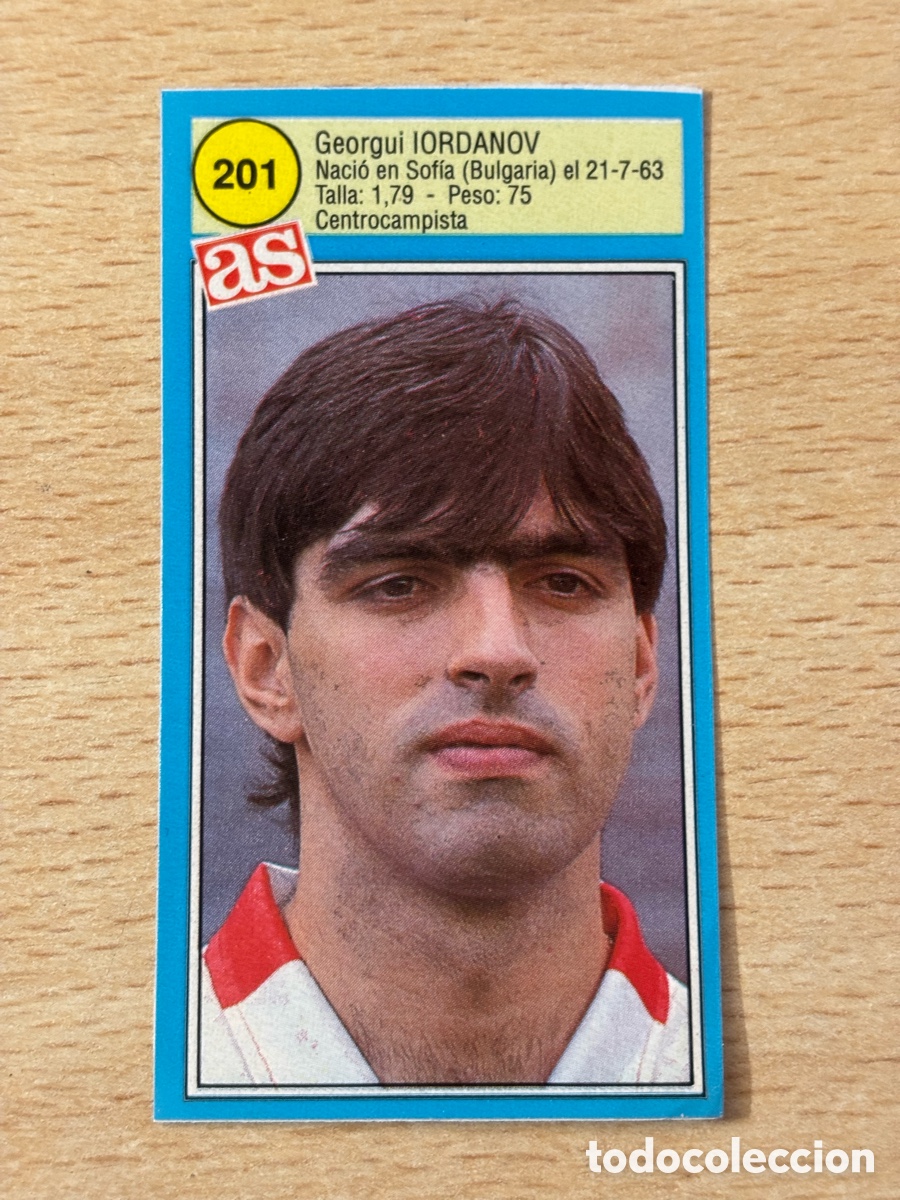 Fu&szlig;ball-Sticker: # 201 Iordanov Sporting de Gij&oacute;n Ases de la liga 90 91 sin pegar bulgaria