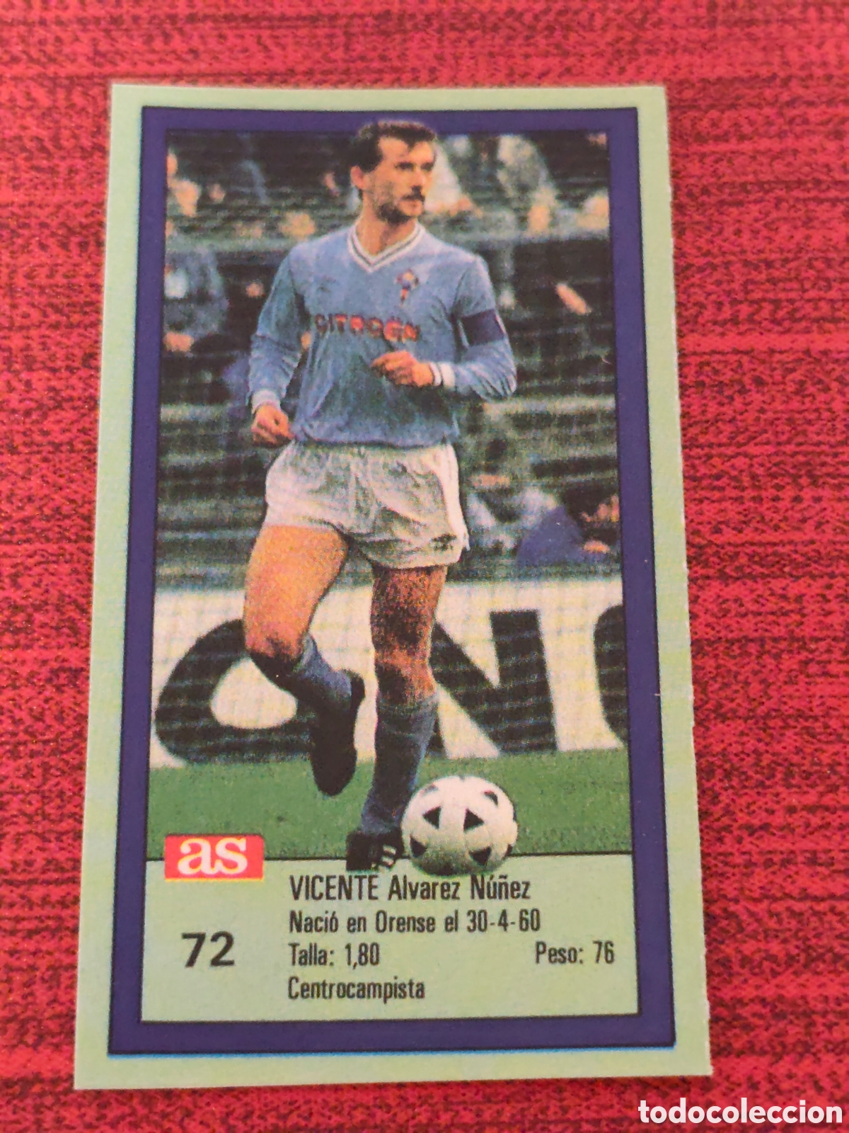 Fu&szlig;ball-Sticker: 72 VICENTE CELTA VIGO ASES DE LA LIGA 1989 1990 DIARIO AS