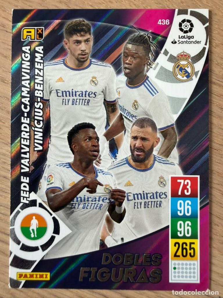 Cartes &agrave; collectionner de Football: 436 DOBLES FIGURAS BENZEMA VINI REAL MADRID 21 22 2021 2022 LIGA SANTANDER PANINI ADRENALYN XL CARD