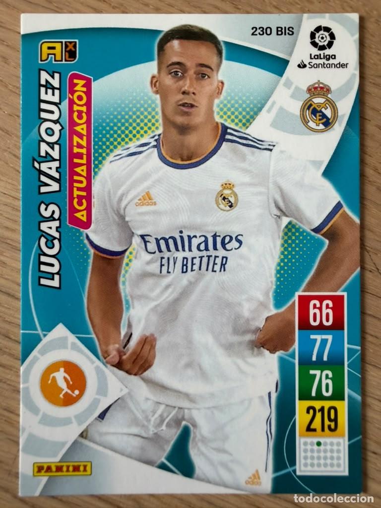 Football Stickers: 230 BIS LUCAS VAZQUEZ ACTUALIZACION REAL MADRID 21 22 2021 2022 LIGA SANTANDER PANINI ADRENALYN XL
