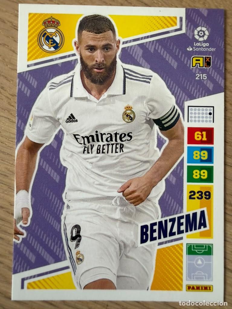 Cartes &agrave; collectionner de Football: 215 BENZEMA REAL MADRID 22 23 2022 2023 LIGA SANTANDER PANINI ADRENALYN XL CARD