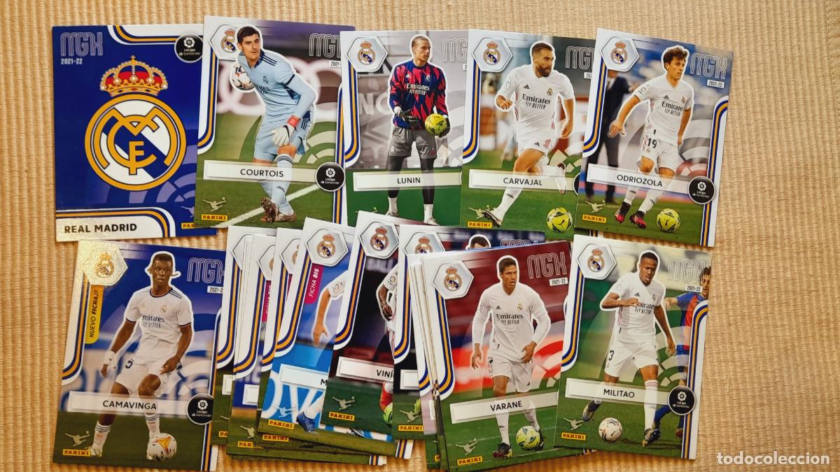 Figurine di Calcio: LOTE 25 CARDS REAL MADRID (EQUIPO COMPLETO) LIGA 21-22 2021 2022 MGK MEGACRACKS