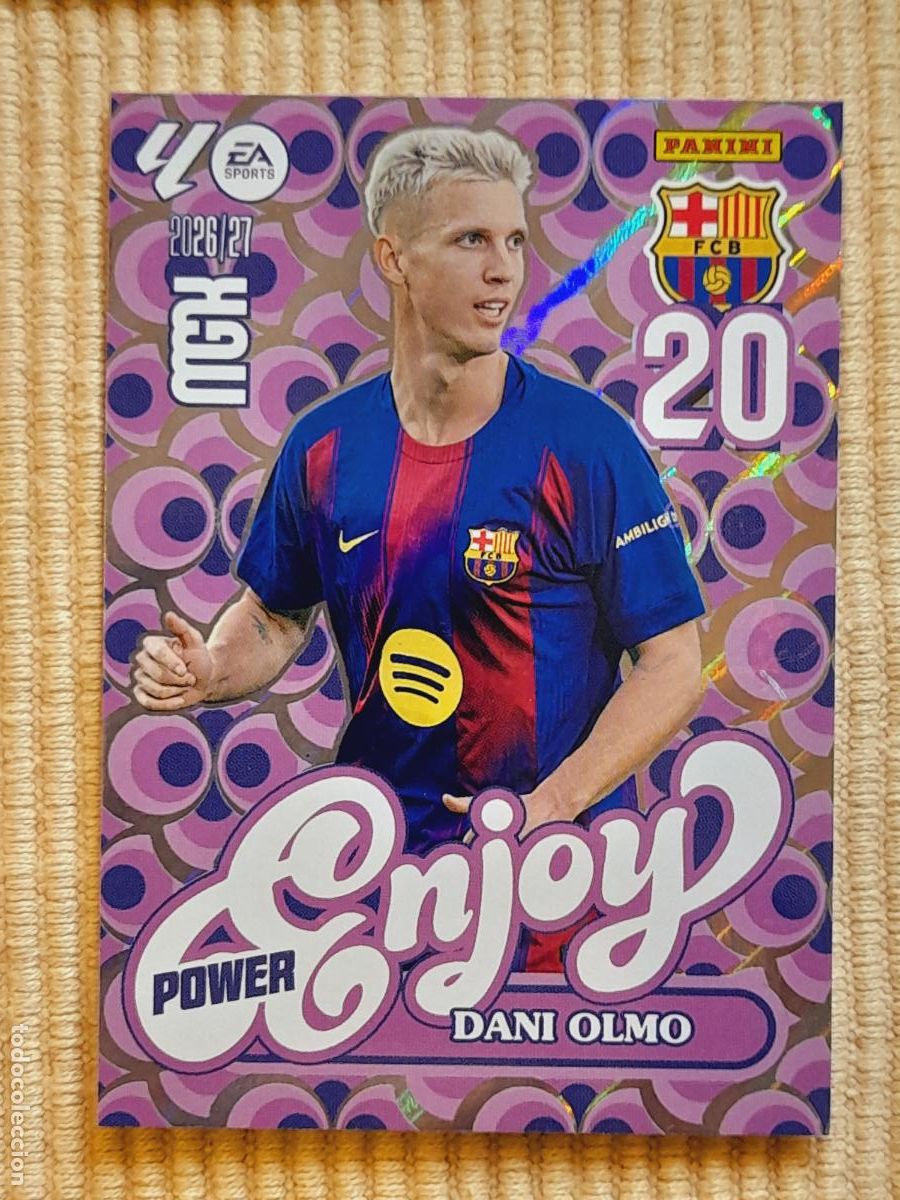 Cartes &agrave; collectionner de Football: CARD 381P (381 P) DANI OLMO (ENJOY POWER) FC BARCELONA LIGA 26-27 2026 2027 MEGACRACKS. MGK