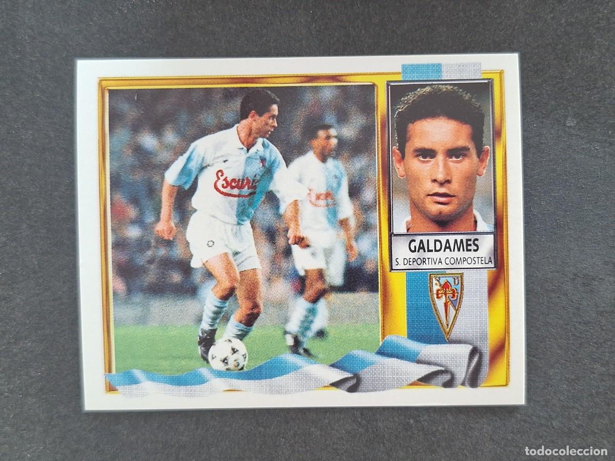 Fu&szlig;ball-Sticker: L3 GALDAMES S. D. COMPOSTELA LIGA ESTE 1995 1996 95 96 NUNCA PEGADO SIN PEGAR