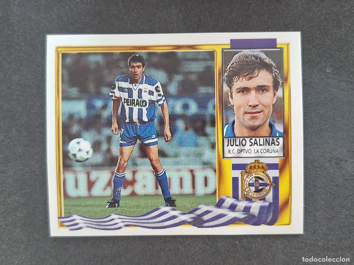 Fu&szlig;ball-Sticker: L3 JULIO SALINAS DEPORTIVO DE LA CORU&Ntilde;A LIGA ESTE 1995 1996 95 96 NUNCA PEGADO SIN PEGAR