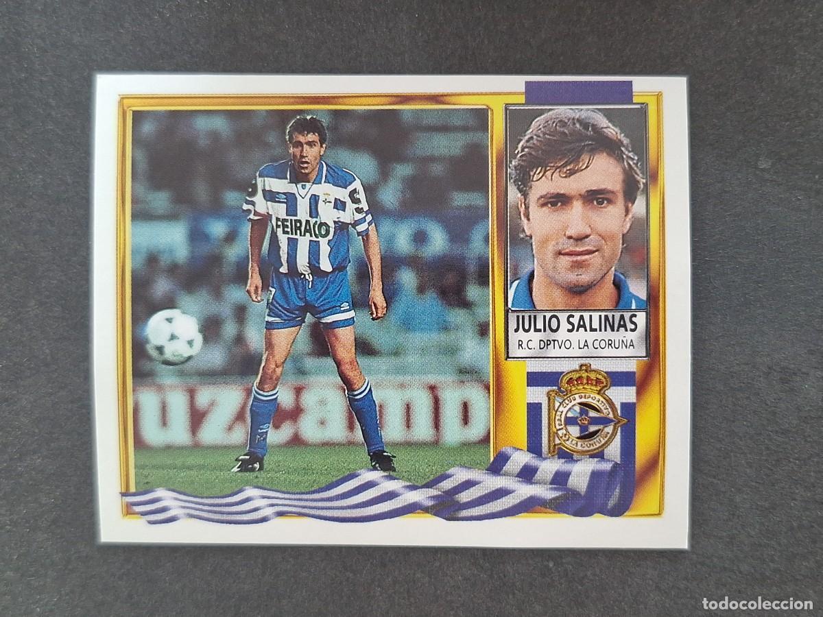 Fu&szlig;ball-Sticker: L3 JULIO SALINAS DEPORTIVO DE LA CORU&Ntilde;A LIGA ESTE 1995 1996 95 96 NUNCA PEGADO SIN PEGAR