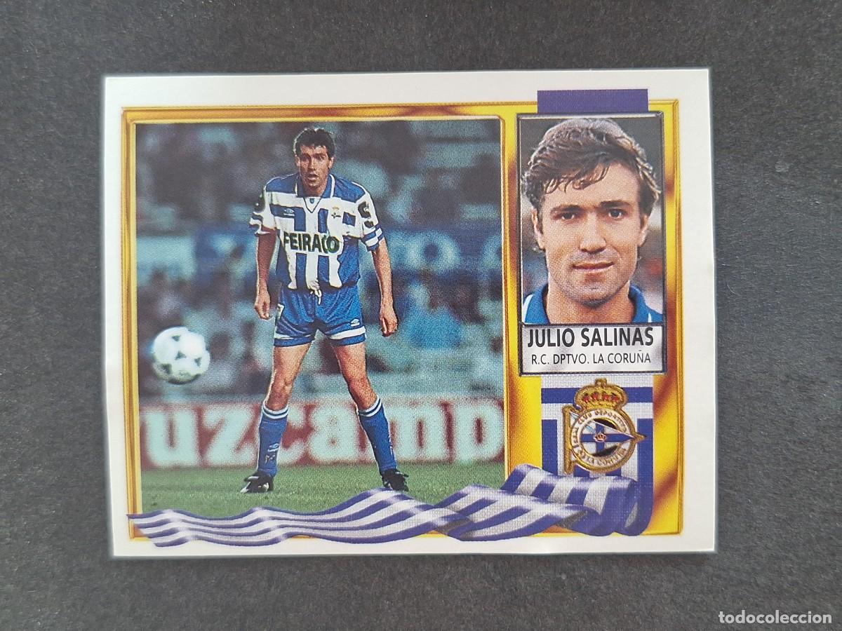 Fu&szlig;ball-Sticker: L3 JULIO SALINAS DEPORTIVO DE LA CORU&Ntilde;A LIGA ESTE 1995 1996 95 96 NUNCA PEGADO SIN PEGAR