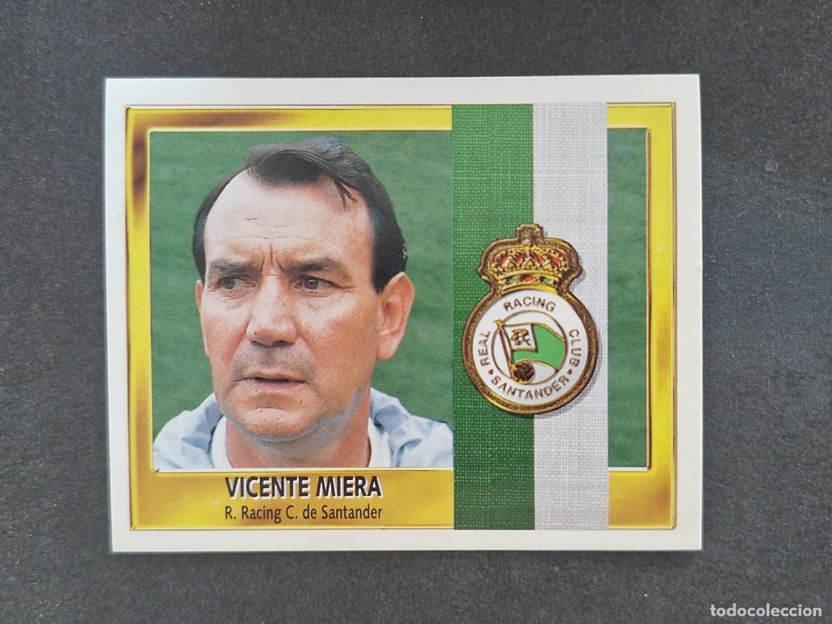 Fu&szlig;ball-Sticker: L3 VICENTE MIERA ENTRENADOR RACING DE SANTANDER LIGA ESTE 1995 1996 95 96 NUNCA PEGADO SIN PEGAR