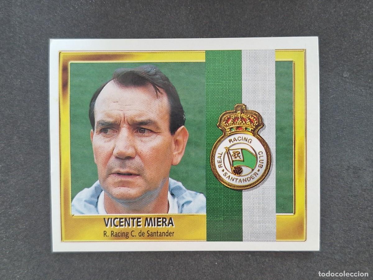 Fu&szlig;ball-Sticker: L3 VICENTE MIERA ENTRENADOR RACING DE SANTANDER LIGA ESTE 1995 1996 95 96 NUNCA PEGADO SIN PEGAR