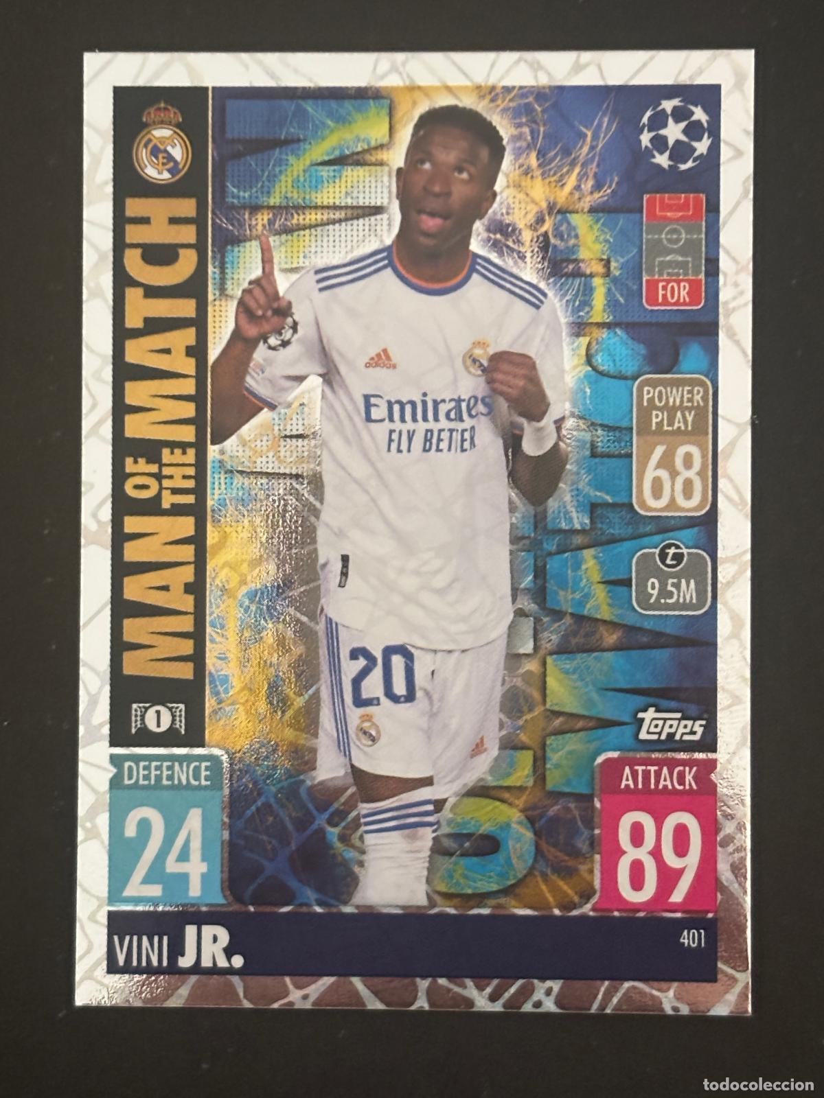 Fu&szlig;ball-Sticker: 401 VINI JR MAN OF THE MATCH REAL MADRID MATCH ATTAX