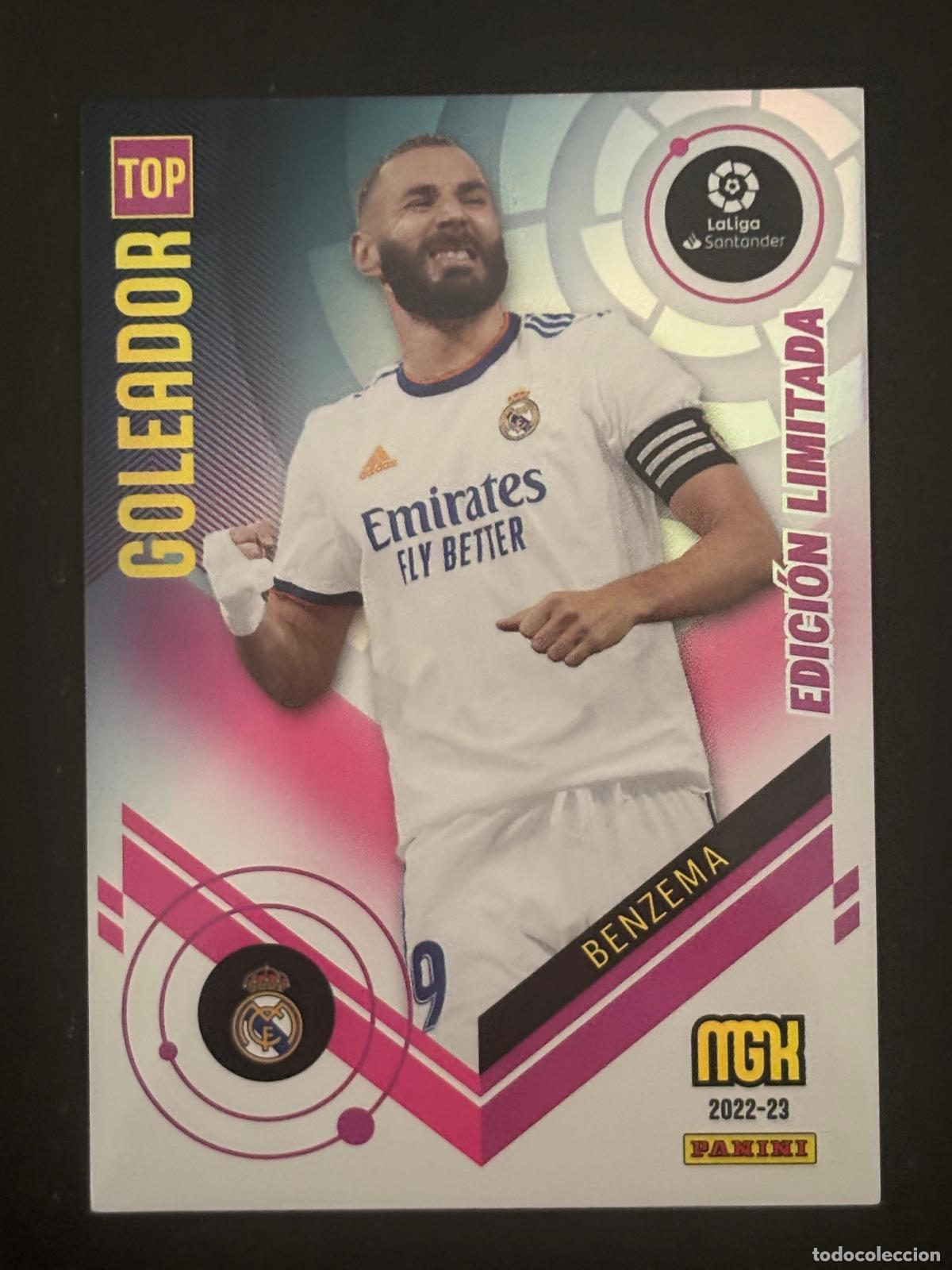Fu&szlig;ball-Sticker: BENZEMA TOP GOLEADOR EDICION LIMITADA REAL MADRID MEGACRAKS 22 23 2022 2023