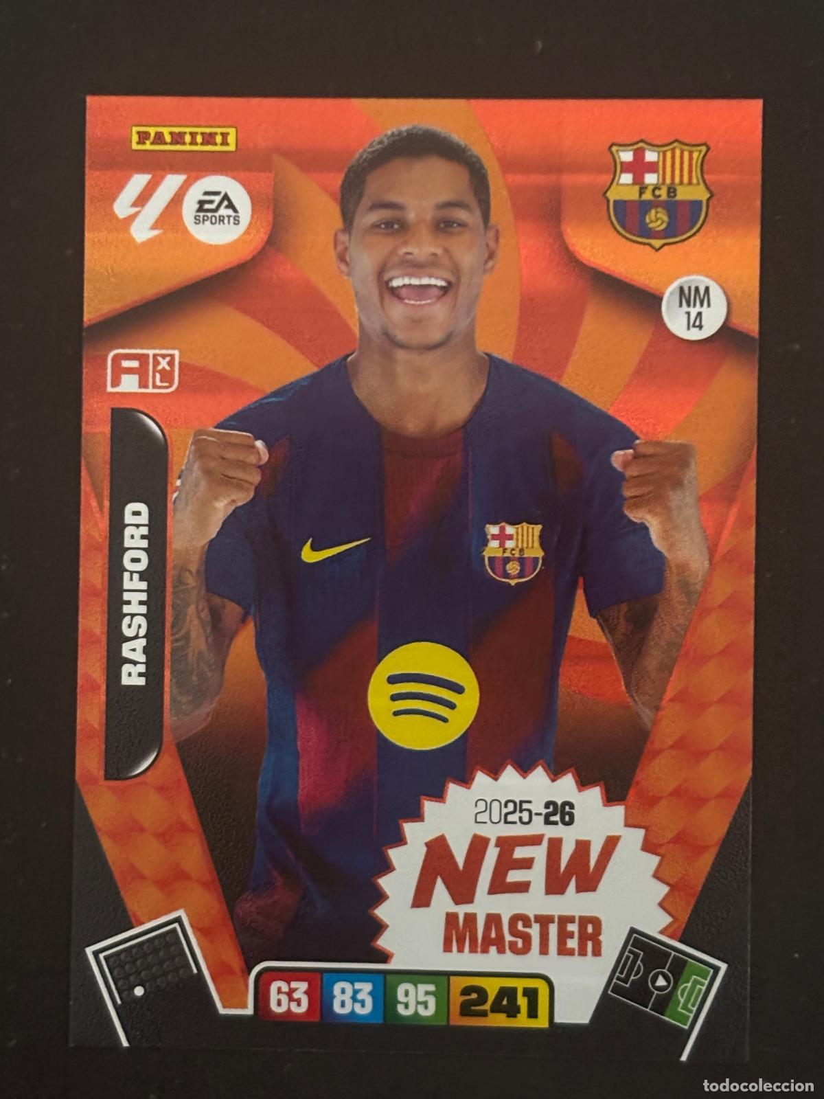 Fu&szlig;ball-Sticker: NM 14 RASHFORD NEW MASTER ADRENALYN 25 26 2025 2026 BARCELONA