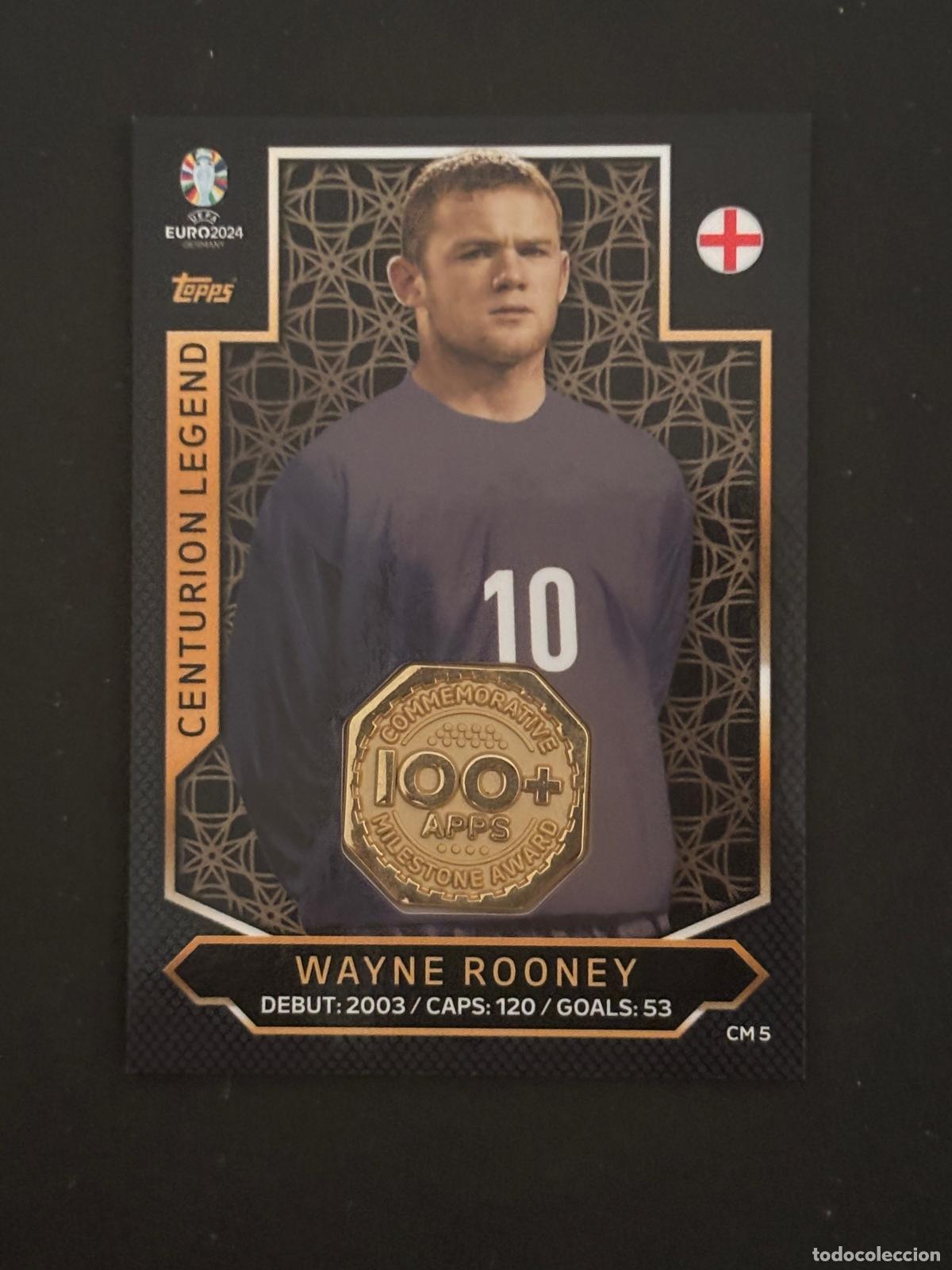 Cromos de Futebol: WAYNE ROONEY CENTURION LEGEND RELIC CARD TOPPS EURO 2024 MATCH ATTAX ENGLAND