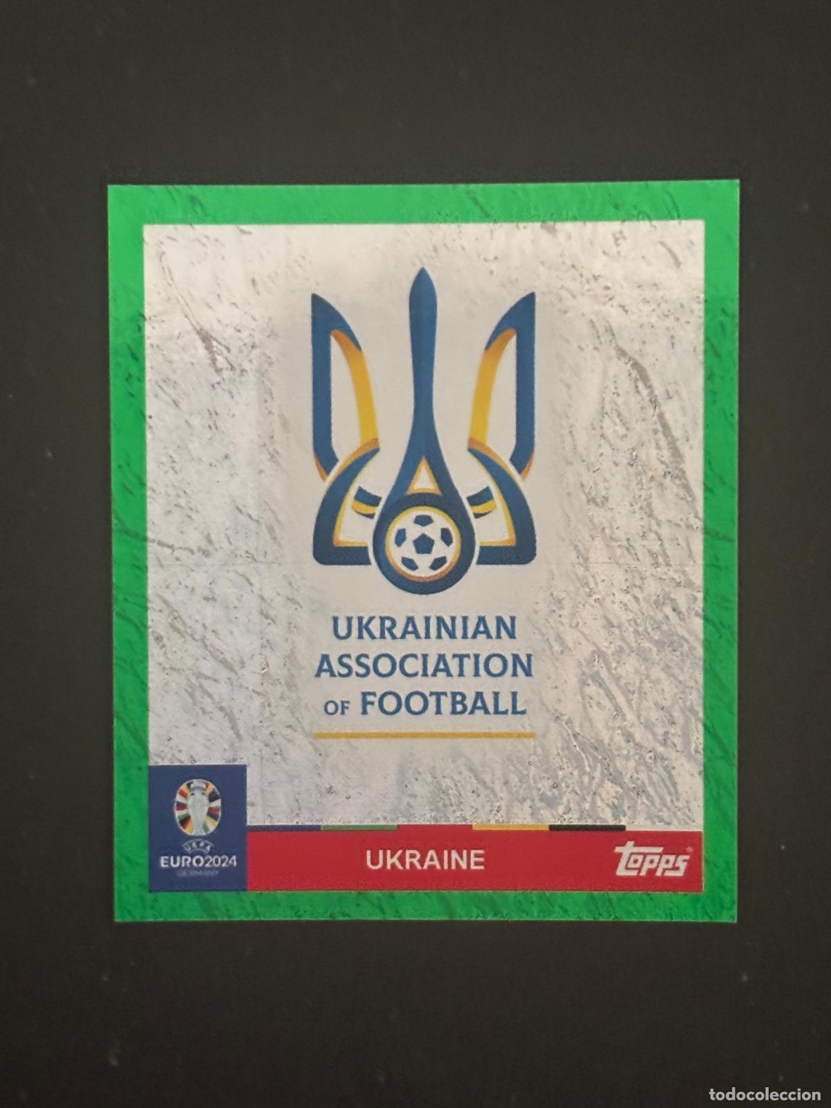 Figurine di Calcio: UKR 1 ESCUDO UCRANIA UKRAINE PARALELA VERDE EURO EUROCOPA 24 2024