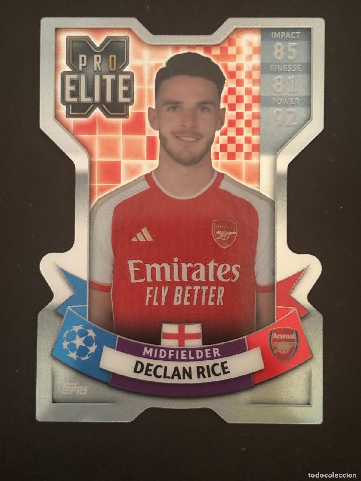 Figurine di Calcio: 267 DECLAN RICE PRO ELITE /99 REFRACTOR MATCH ATTAX ARSENAL TOPPS 23 24