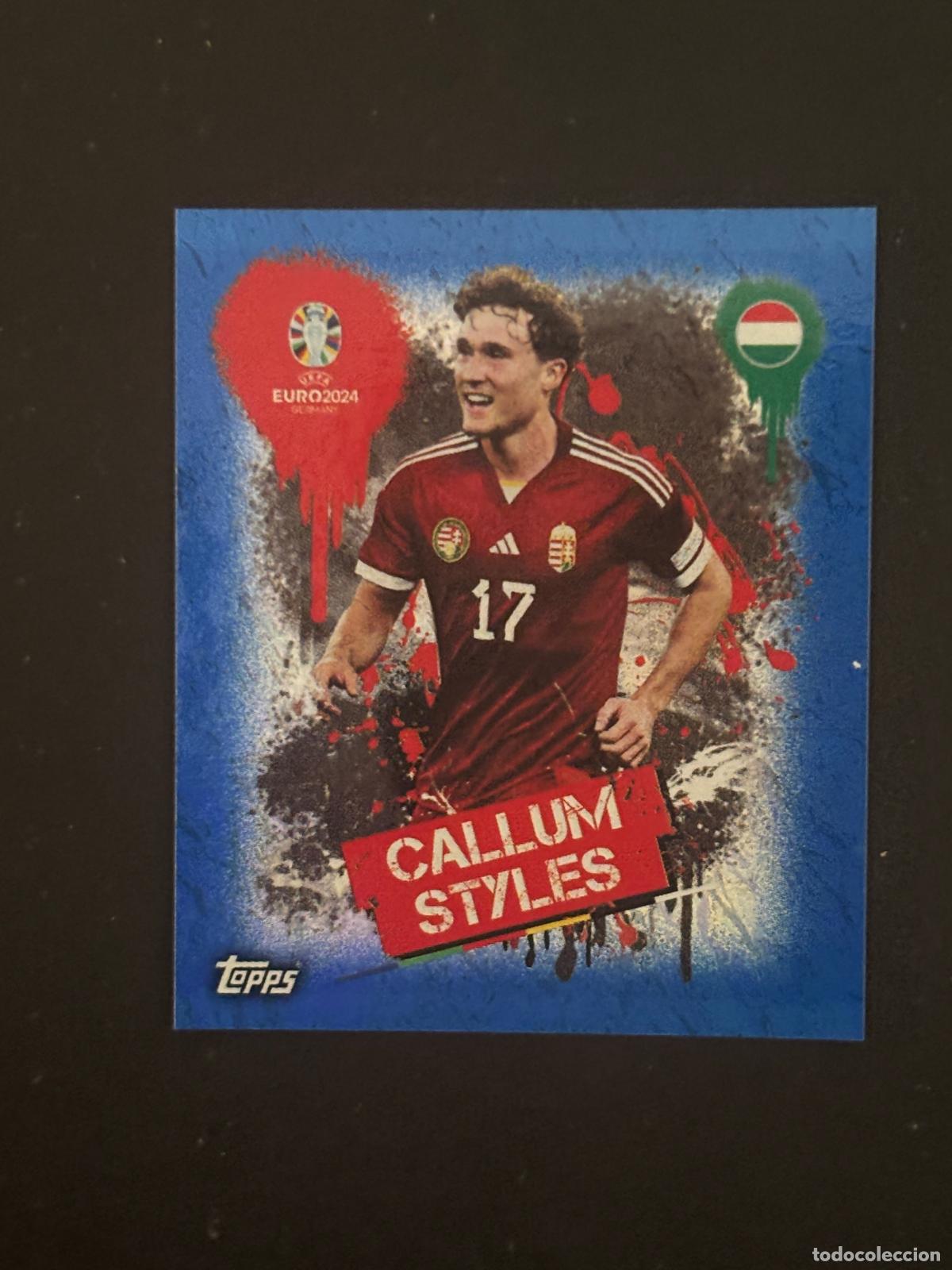 Football Stickers: HUN 3 CALLUM STYLES HUNGRIA HUNGARY PARALELA AZUL EURO EUROCOPA 24 2024