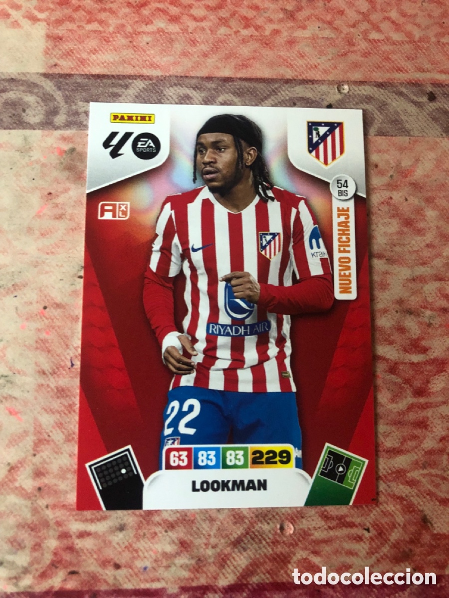 Figurine di Calcio: ADRENALYN XL LOOKMAN 54 BIS NUEVO FICHAJE ATLETICO DE MADRID CROMO LIGA 2025 2026 25 26 PANINI