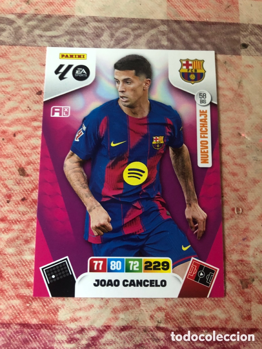 Figurine di Calcio: ADRENALYN XL JOAO CANCELO 58 BIS NUEVO FICHAJE BARCELONA CROMO LIGA 2025 2026 25 26 PANINI