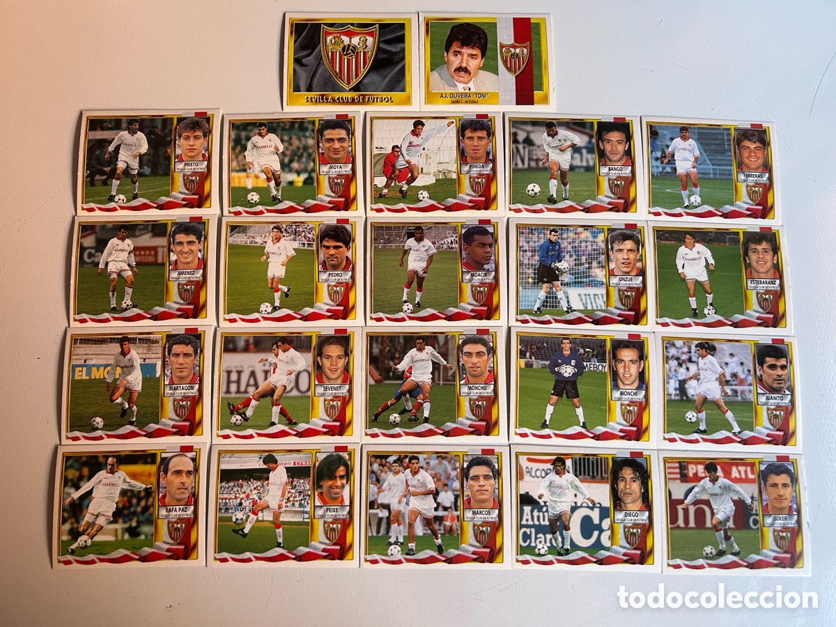 Cartes &agrave; collectionner de Football: Lote 22 Cromos Sevilla FC - Liga 95/96 (Ediciones Este) &iexcl;NUNCA PEGADOS!