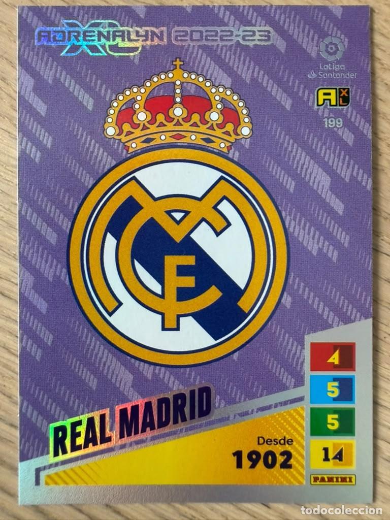 Fu&szlig;ball-Sticker: 199 ESCUDO REAL MADRID 22 23 2022 2023 LIGA SANTANDER PANINI ADRENALYN XL CARD