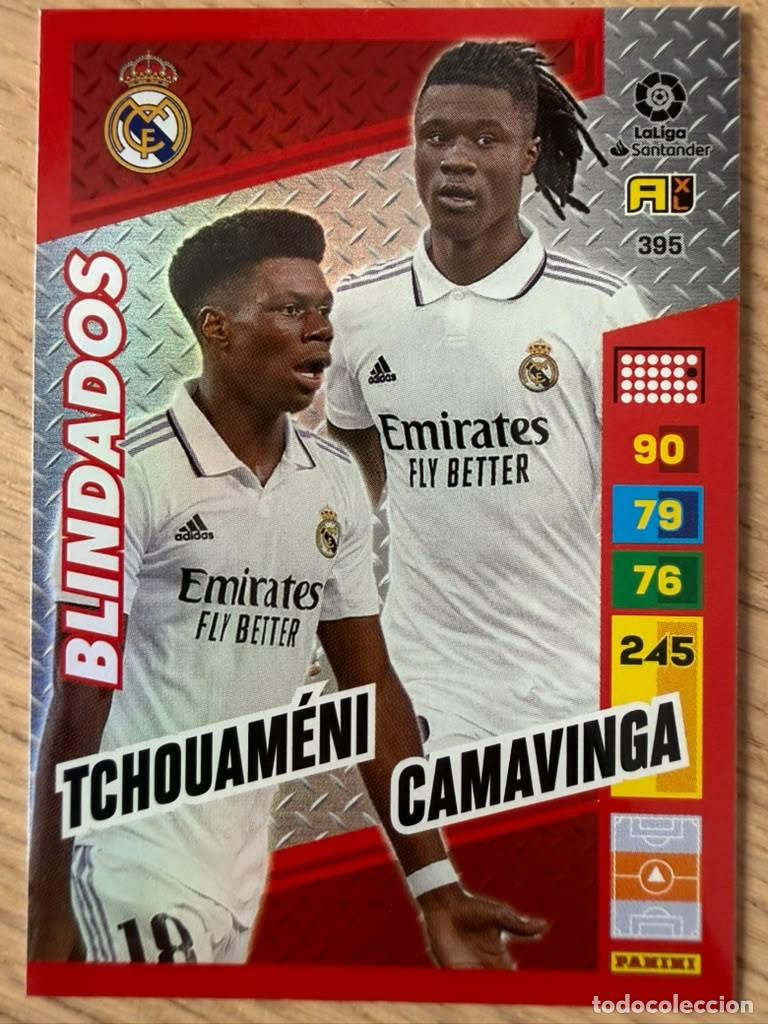 Cartes &agrave; collectionner de Football: 395 TCHOUAMENI CAMAVINGA BLINDADOS REAL MADRID 22 23 2022 2023 LIGA SANTANDER PANINI ADRENALYN XL