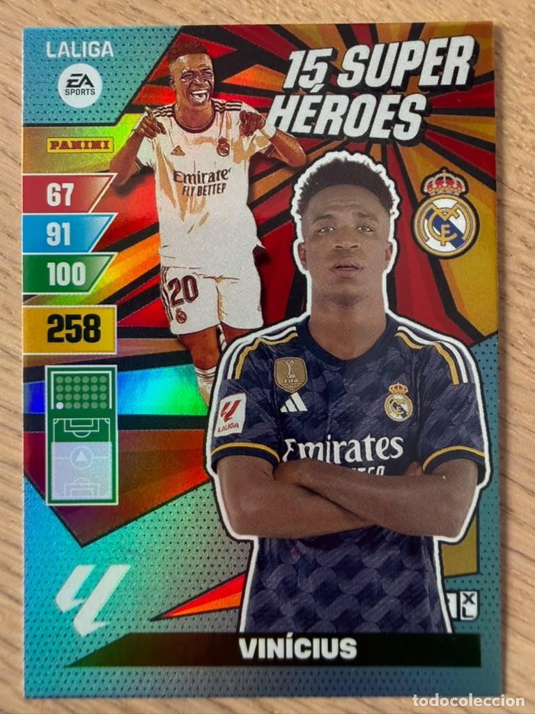Cartes &agrave; collectionner de Football: VINICIUS 15 SUPER HEROES REAL MADRID 23 24 2023 2024 LIGA EA SPORT PANINI ADRENALYN XL CARD