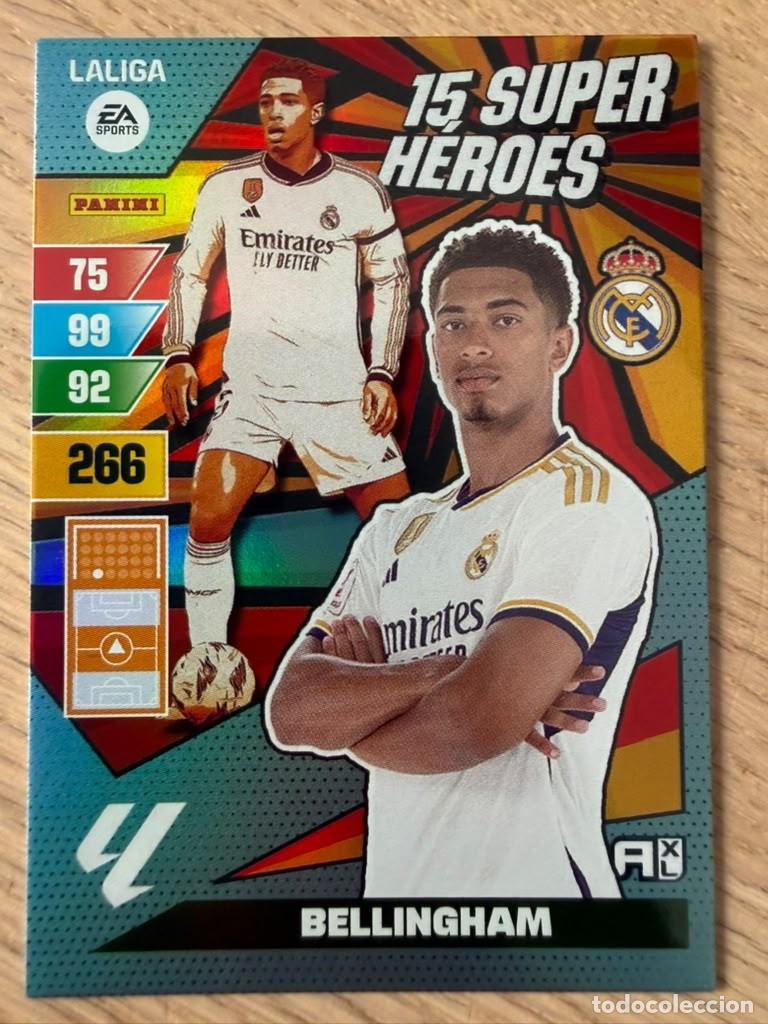 Cartes &agrave; collectionner de Football: BELLINGHAM 15 SUPER HEROES REAL MADRID 23 24 2023 2024 LIGA EA SPORT PANINI ADRENALYN XL CARD